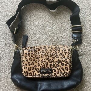 Kenneth Cole Reaction Animal Print Crossbody Bag - Black and Brown